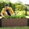 Keter 106cm Rectangular Garden Bed - Maple Brown 2 Keter 106cm Rectangular Garden Bed - Maple Brown -Garden Care Store 7290112633521 2