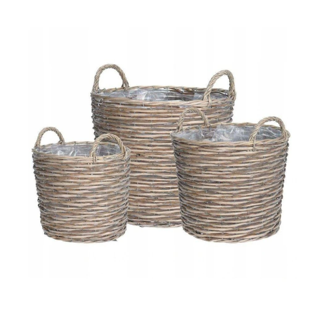 Koopman 39cm Wicker Basket Planter 4 Koopman 39cm Wicker Basket Planter - Image 2