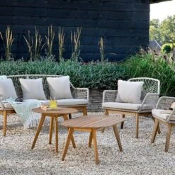 Decoris 55cm Acacia Seville Outdoor Wooden Side Table -Garden Care Store 8720093955033 3